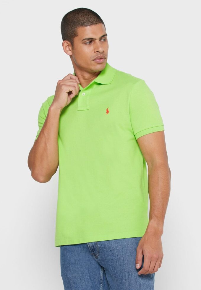 Polos verts en maille basique Ralph Lauren pour hommes Polos verts en maille basique Ralph Lauren pour hommes