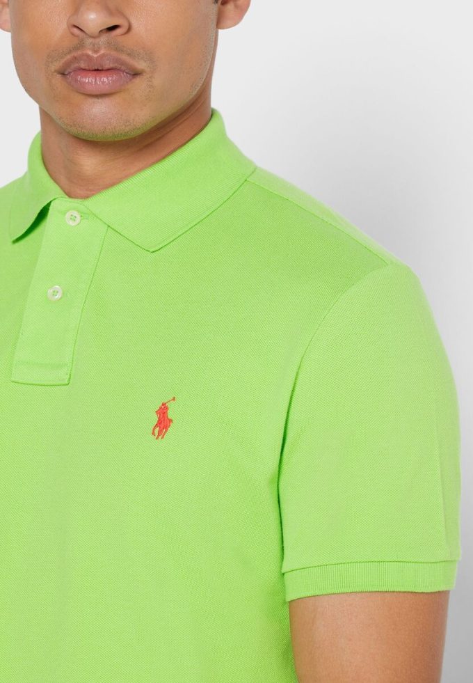 Polos verts en maille basique Ralph Lauren pour hommes Polos verts en maille basique Ralph Lauren pour hommes