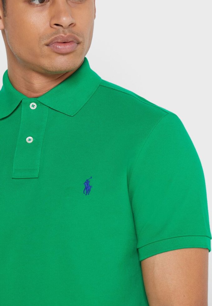 Polos verts en maille basique Ralph Lauren pour hommes Polos verts en maille basique Ralph Lauren pour hommes
