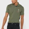 Polos verts Ralph Lauren Slim Fit personnalisés pour hommes Polos verts Ralph Lauren Slim Fit personnalisés pour hommes