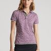 Polos violets en jersey extensible Ralph Lauren pour femmes, coupe ajustée Polos violets en jersey extensible Ralph Lauren pour femmes, coupe ajustée