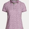 Polos violets en jersey extensible Ralph Lauren pour femmes, coupe ajustée Polos violets en jersey extensible Ralph Lauren pour femmes, coupe ajustée
