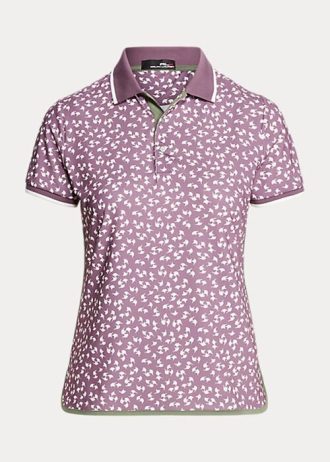 Polos violets en jersey extensible Ralph Lauren pour femmes, coupe ajustée