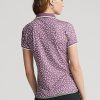 Polos violets en jersey extensible Ralph Lauren pour femmes, coupe ajustée Polos violets en jersey extensible Ralph Lauren pour femmes, coupe ajustée