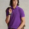 Polos violets en maille ajustée Ralph Lauren pour hommes Polos violets en maille ajustée Ralph Lauren pour hommes