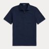Polos zippés en maille extensible bleu marine Ralph Lauren pour homme Polos zippés en maille extensible bleu marine Ralph Lauren pour homme