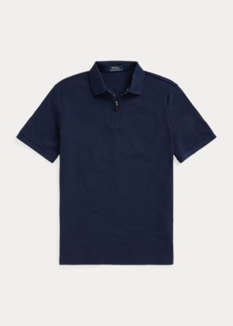 Polos zippés en maille extensible bleu marine Ralph Lauren pour homme