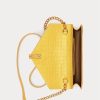 Portefeuilles à chaîne Ralph Lauren Polo ID pour femme moutarde à motif crocodile Portefeuilles à chaîne Ralph Lauren Polo ID pour femme moutarde à motif crocodile