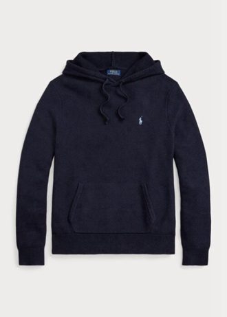 Pull à capuche en coton texturé bleu marine Ralph Lauren pour homme