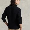 Pull noir Ralph Lauren en maille de coton à quart de zip pour homme