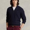 Pull zippé en maille de coton bleu marine Ralph Lauren pour homme