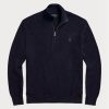 Pull zippé en maille de coton bleu marine Ralph Lauren pour homme