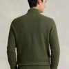 Pull zippé en maille de coton olive Ralph Lauren pour homme