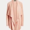 Pulls cardigans roses en maille torsadée en lin et coton Ralph Lauren pour femme Pulls cardigans roses en maille torsadée en lin et coton Ralph Lauren pour femme