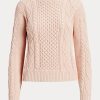 Pulls à col bateau en coton rose Ralph Lauren pour femme