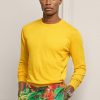 Pulls à col rond en coton jaune Ralph Lauren pour hommes