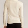 Pulls à col roulé boutonnés en cachemire crème pour femme Ralph Lauren