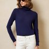 Pulls à col roulé en cachemire bleu marine Ralph Lauren pour femme