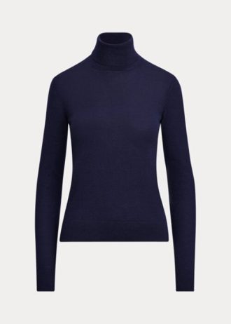 Pulls à col roulé en cachemire bleu marine Ralph Lauren pour femme