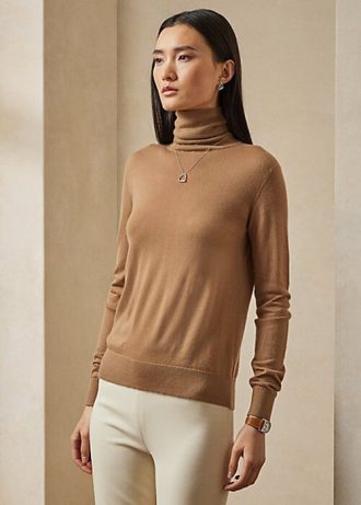 Pulls à col roulé en cachemire marron Ralph Lauren pour femme