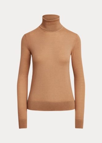 Pulls à col roulé en cachemire marron Ralph Lauren pour femme