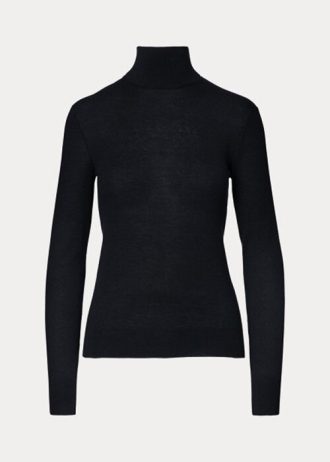 Pulls à col roulé en cachemire noir Ralph Lauren pour femmes