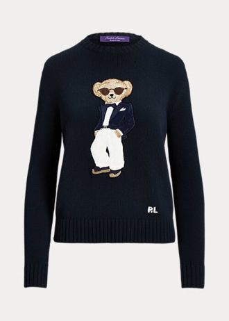 Pulls en coton bleu marine Ralph Lauren Tuxedo Bear pour femme