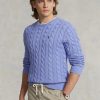 Pulls en coton torsadé violet Ralph Lauren pour homme Pulls en coton torsadé violet Ralph Lauren pour homme