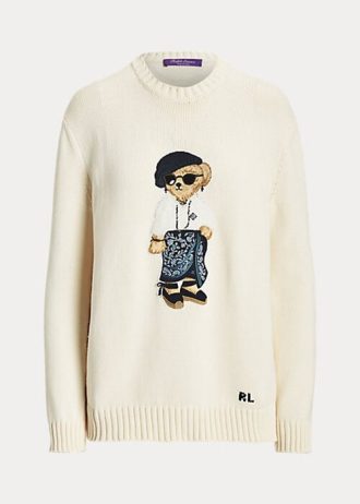 Pulls en jersey crème Ralph Lauren Sarong Bear pour femmes