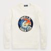 Pulls graphiques blancs en coton et lin Ralph Lauren pour hommes Pulls graphiques blancs en coton et lin Ralph Lauren pour hommes
