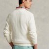 Pulls graphiques blancs en coton et lin Ralph Lauren pour hommes Pulls graphiques blancs en coton et lin Ralph Lauren pour hommes