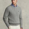Pulls gris en coton torsadé Ralph Lauren pour homme Pulls gris en coton torsadé Ralph Lauren pour homme