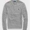 Pulls gris en coton torsadé Ralph Lauren pour homme Pulls gris en coton torsadé Ralph Lauren pour homme