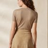 Pulls à manches courtes en jersey de cachemire marron Ralph Lauren pour femme Pulls à manches courtes en jersey de cachemire marron Ralph Lauren pour femme