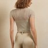 Pulls à manches courtes en maille beige Ralph Lauren pour femme Pulls à manches courtes en maille beige Ralph Lauren pour femme