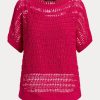 Pulls à manches courtes en maille de coton fuchsia Ralph Lauren pour femme Pulls à manches courtes en maille de coton fuchsia Ralph Lauren pour femme