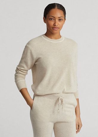 Pulls ras du cou en cachemire beige Ralph Lauren pour femme