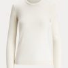 Pulls ras du cou en cachemire crème Ralph Lauren pour femme