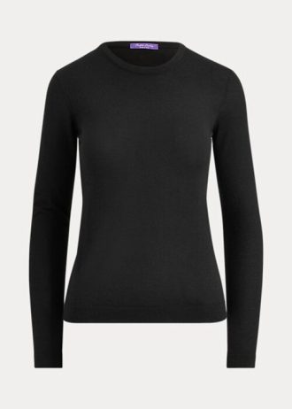 Pulls ras du cou en cachemire noir Ralph Lauren pour femmes