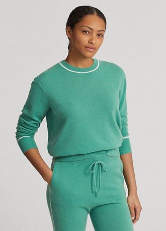 Pulls ras du cou en cachemire verts Ralph Lauren pour femmes