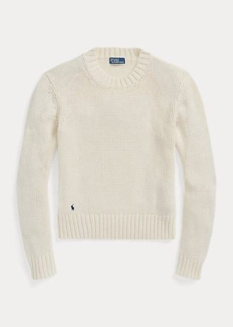 Pulls ras du cou en coton blanc Ralph Lauren pour femme