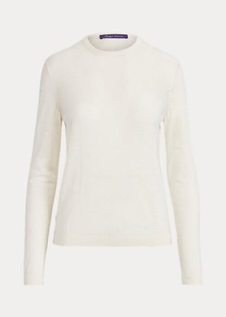 Pulls ras du cou en laine mérinos Ralph Lauren crème pour femme