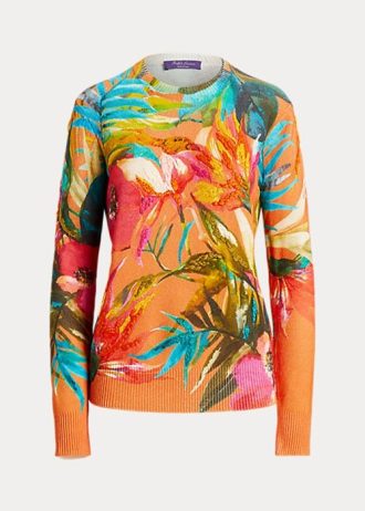 Pulls ras du cou multicolores en cachemire graphique Ralph Lauren pour femmes