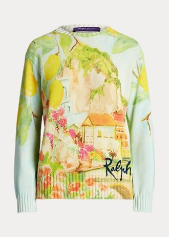 Pulls ras du cou multicolores en coton imprimé Ralph Lauren pour femme
