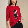 Pulls rouges pour femmes Ralph Lauren à motif ours du Nouvel An Pulls rouges pour femmes Ralph Lauren à motif ours du Nouvel An