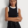 Pulls sans manches bicolores noir/blanc Ralph Lauren pour femme