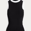 Pulls sans manches bicolores noir/blanc Ralph Lauren pour femme