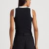 Pulls sans manches bicolores noir/blanc Ralph Lauren pour femme