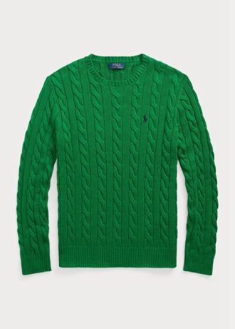 Pulls verts en coton torsadé Ralph Lauren pour homme