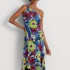Robe asymétrique en georgette florale multicolore Ralph Lauren pour femme Robe asymétrique en georgette florale multicolore Ralph Lauren pour femme